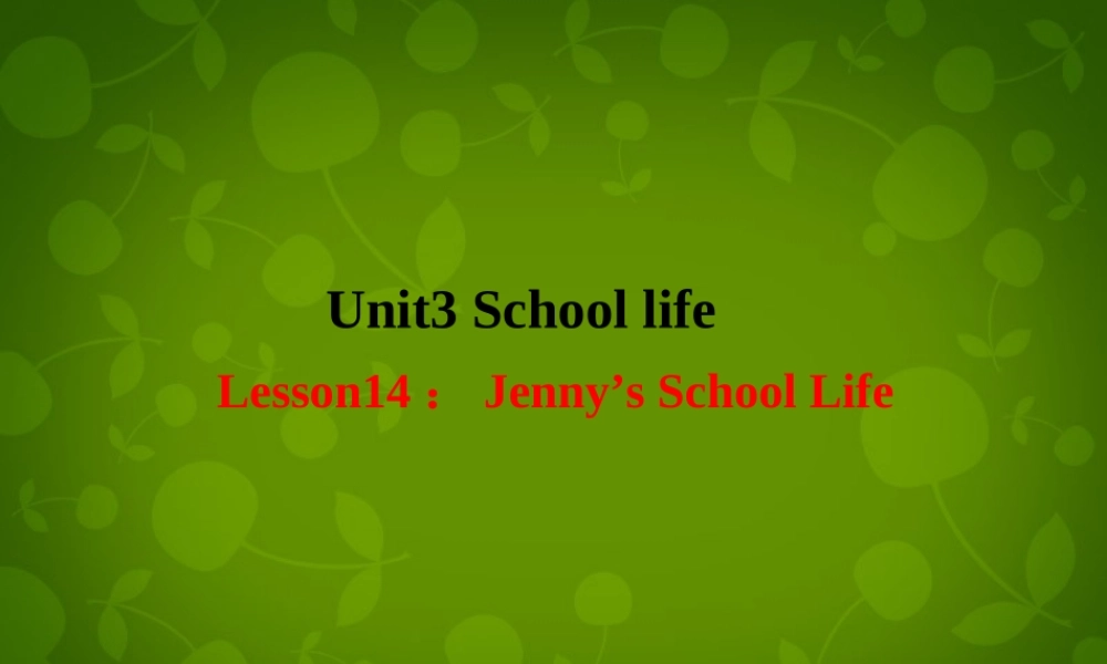 冀教初中英语七下《Lesson 14 Jenny's School Life》PPT课件 (3).ppt