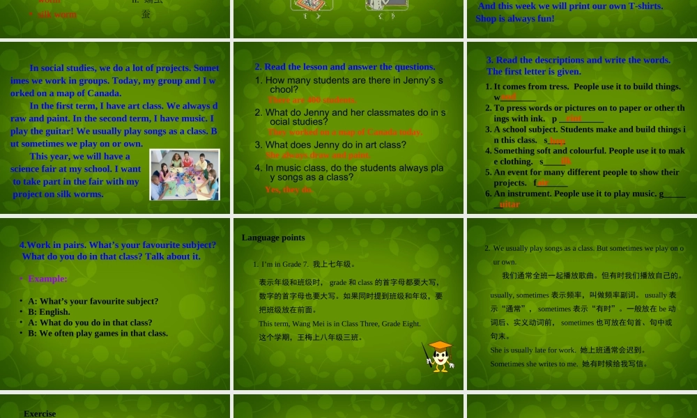 冀教初中英语七下《Lesson 14 Jenny's School Life》PPT课件 (3).ppt