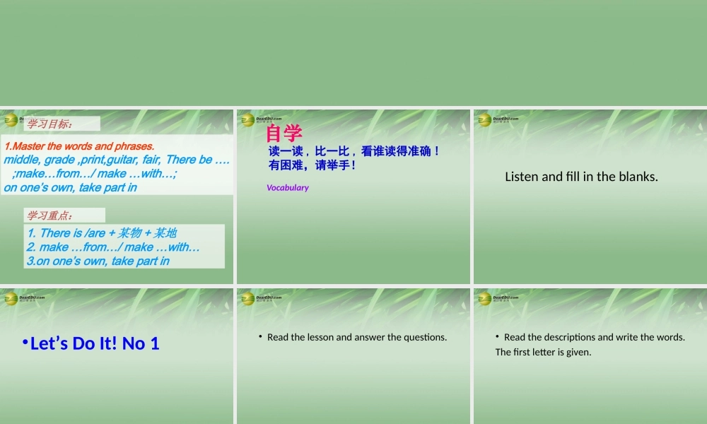 冀教初中英语七下《Lesson 14 Jenny's School Life》PPT课件 (1).ppt