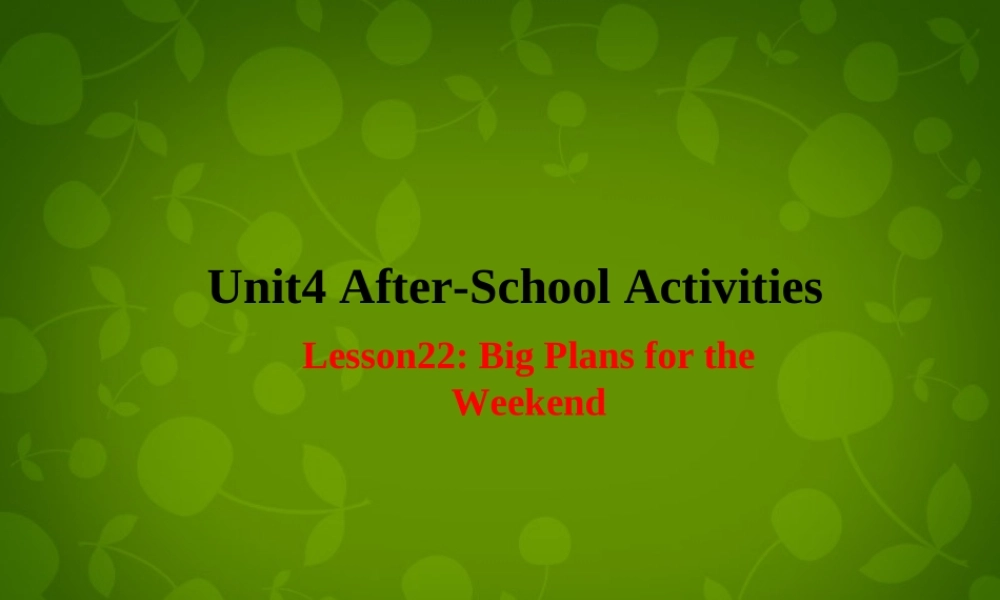 冀教初中英语七下《Lesson 22 Big Plans for the Weekend》PPT课件 (3).ppt