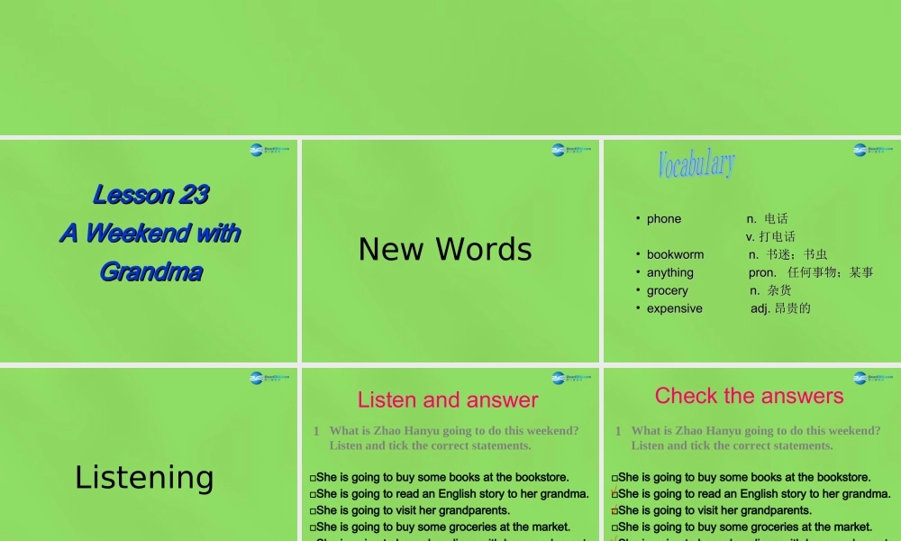 冀教初中英语七下《Lesson 23 A Weekend with Grandma》PPT课件 (2).ppt