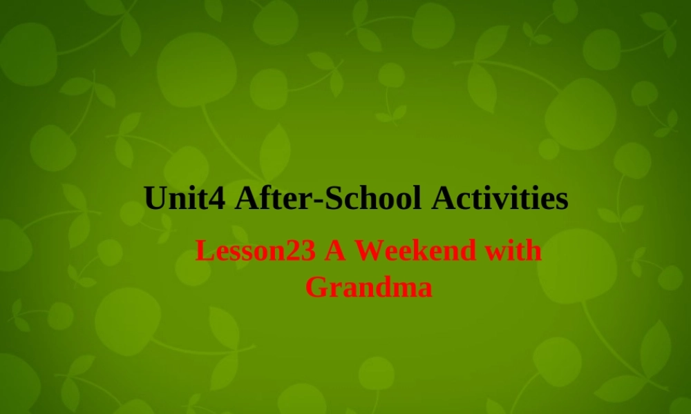 冀教初中英语七下《Lesson 23 A Weekend with Grandma》PPT课件 (3).ppt
