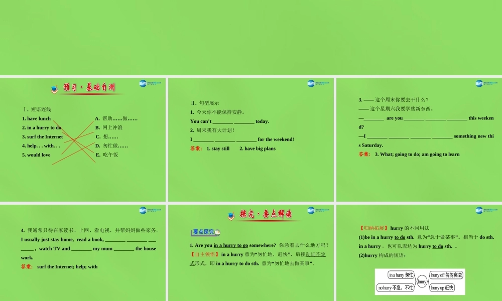 冀教初中英语七下《Lesson 22 Big Plans for the Weekend》PPT课件.ppt