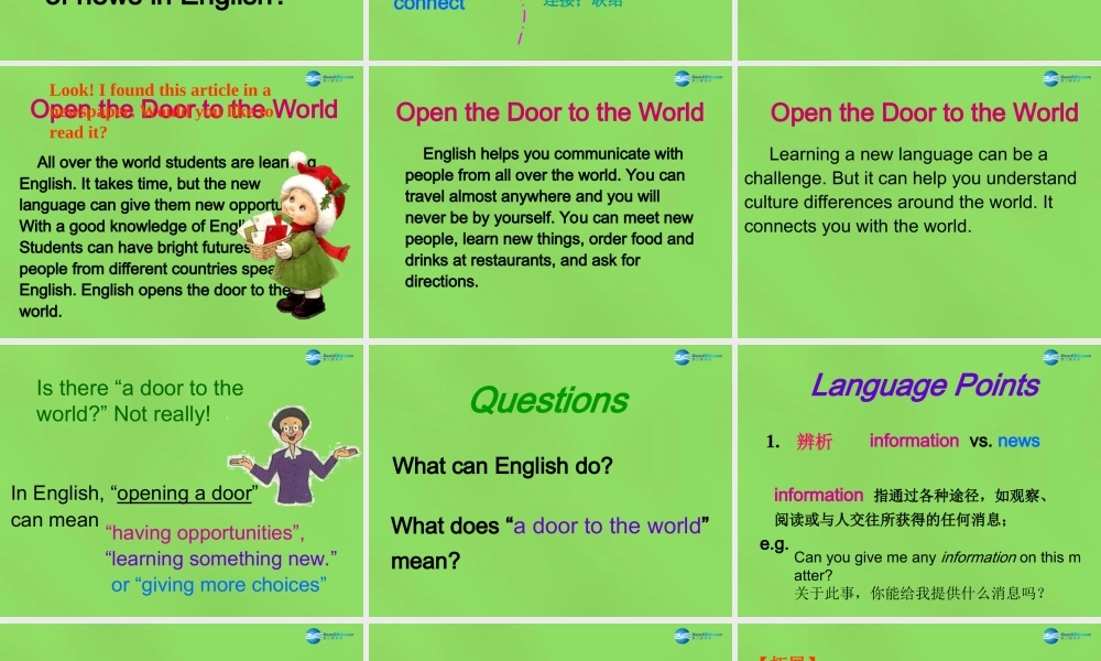 冀教初中英语七下《Lesson 29 A Door to the World》PPT课件 (4).ppt