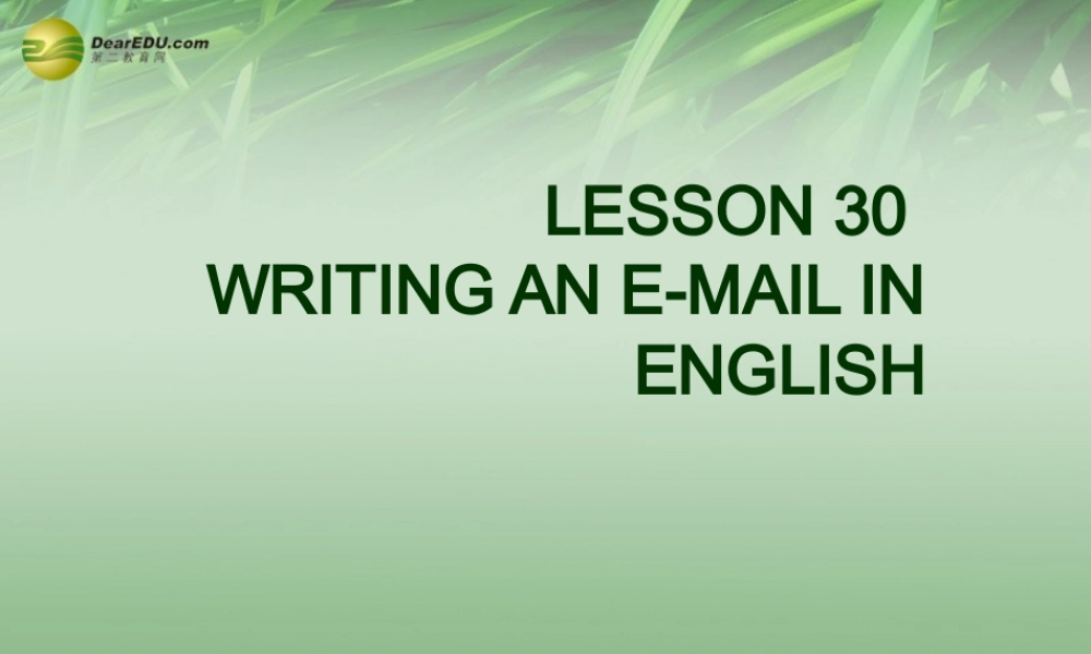 冀教初中英语七下《Lesson 30 Writing an E-mail in English》PPT课件 (2).ppt