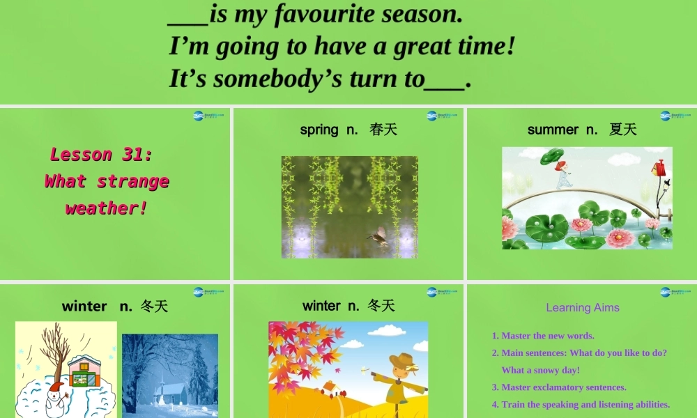 冀教初中英语七下《Lesson 31 What Strange Weather!》PPT课件 (4).ppt