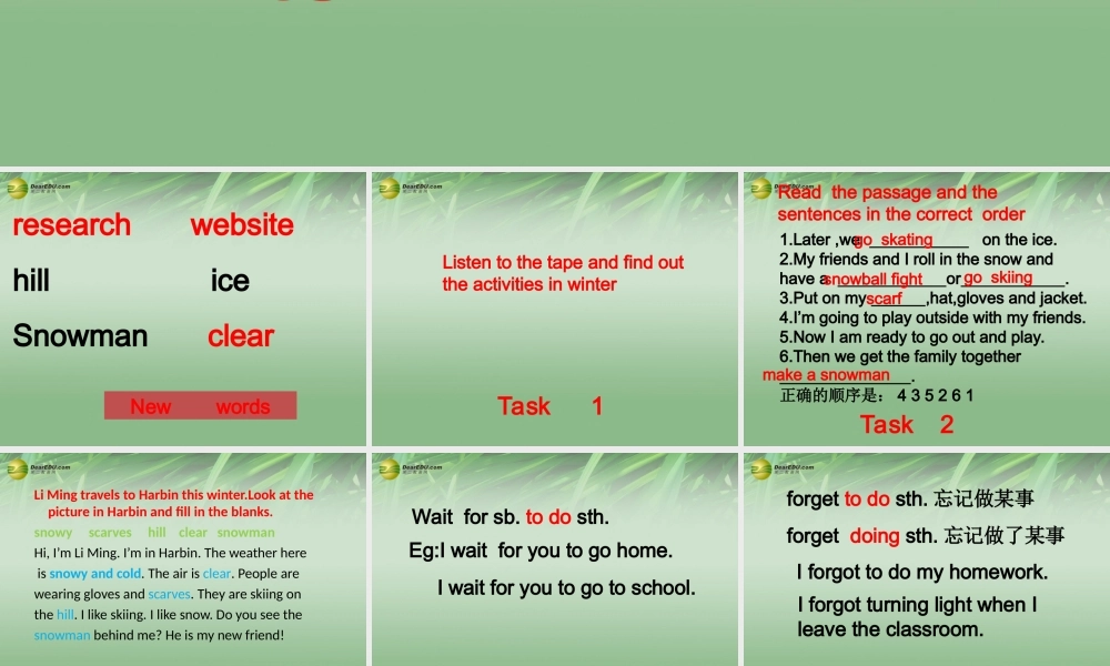 冀教初中英语七下《Lesson 32 I Can't Wait for Winter!》PPT课件 (2).ppt