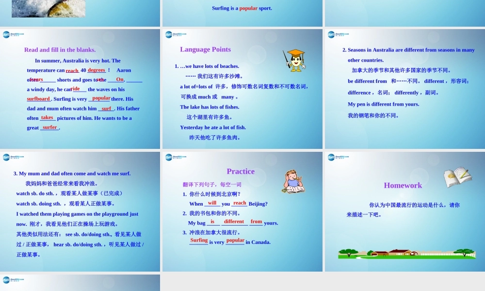 冀教初中英语七下《Lesson 35 Surfing in Sydney》PPT课件 (3).ppt