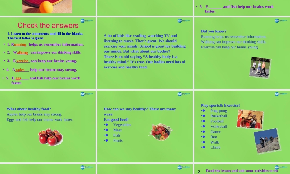 冀教初中英语七下《Lesson 38 Stay Healthy!》PPT课件 (4).ppt