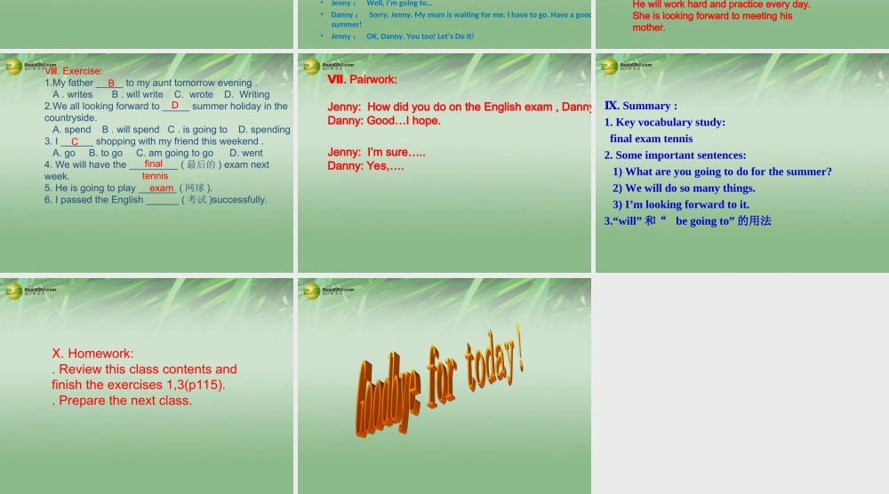 冀教初中英语七下《Lesson 43 Have a Good Summer!》PPT课件 (2).ppt