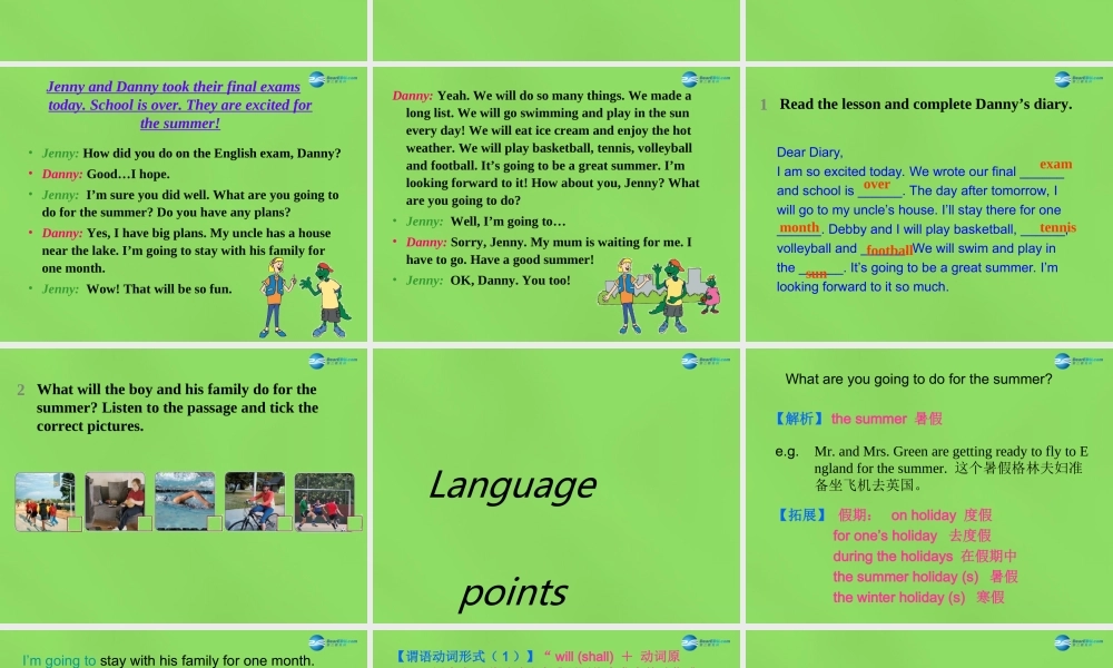 冀教初中英语七下《Lesson 43 Have a Good Summer!》PPT课件 (4).ppt