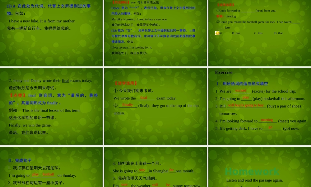 冀教初中英语七下《Lesson 43 Have a Good Summer!》PPT课件 (5).ppt