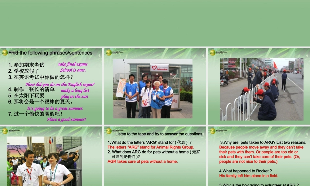 冀教初中英语七下《Lesson 44 Volunteering in Summer》PPT课件 (2).ppt