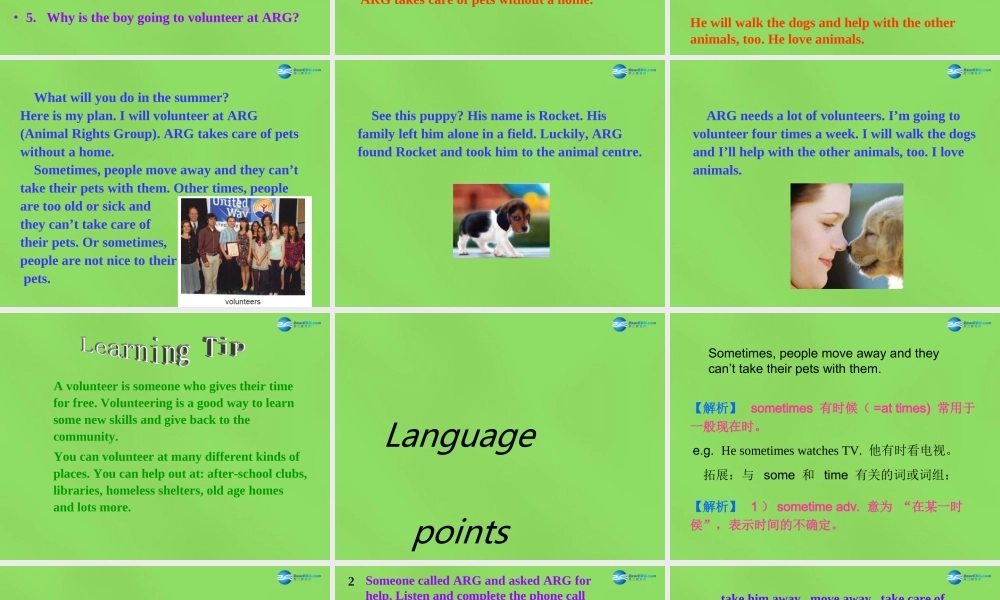 冀教初中英语七下《Lesson 44 Volunteering in Summer》PPT课件 (4).ppt