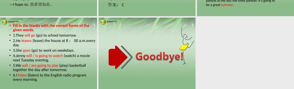 冀教初中英语七下《Lesson 46 Get Ready for Summer Holiday!》PPT课件 (2).ppt