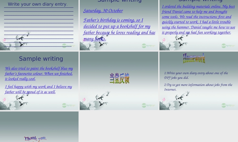 江苏省八年级英语上册 Unit 4 Do it yourself Task课件.ppt