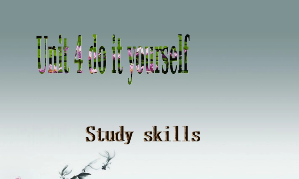 江苏省八年级英语上册 Unit 4 Do it yourself Study Skills课件.ppt