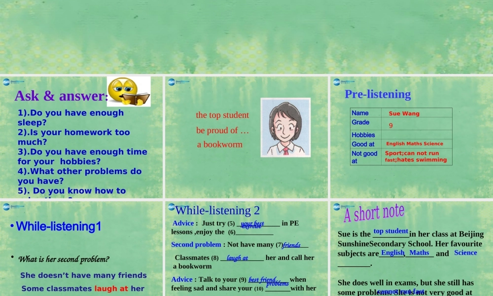 江苏省常州市溧阳市周城初级中学九年级英语上册 Unit 3 Teenage Problems课件3 .ppt