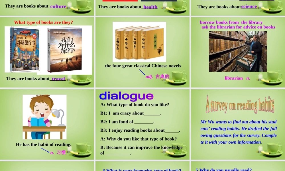 江苏省常州市潞城中学八年级英语下册 Unit 4 A good read task课件 .ppt