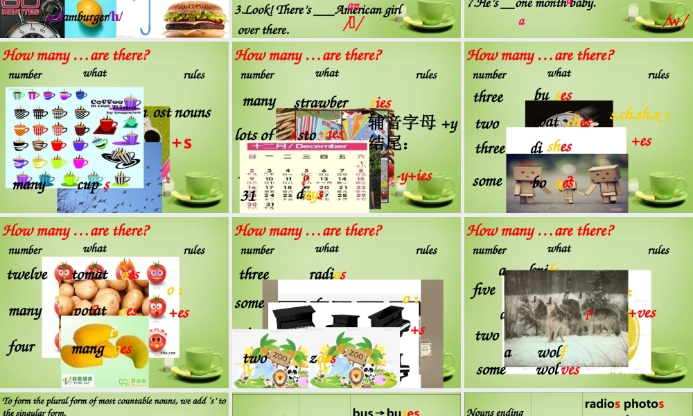 江苏省常州市潞城中学七年级英语上册 Unit 6 Food and lifestyle Grammar课件2 .ppt