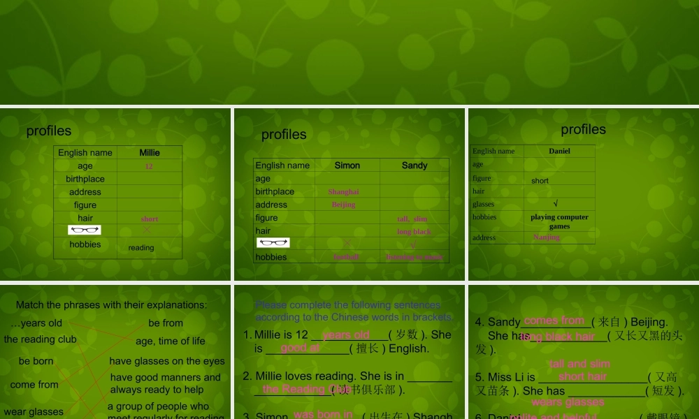 江苏省常州市新北区实验学校七年级英语上册 Unit 1 This is me Reading课件 .ppt