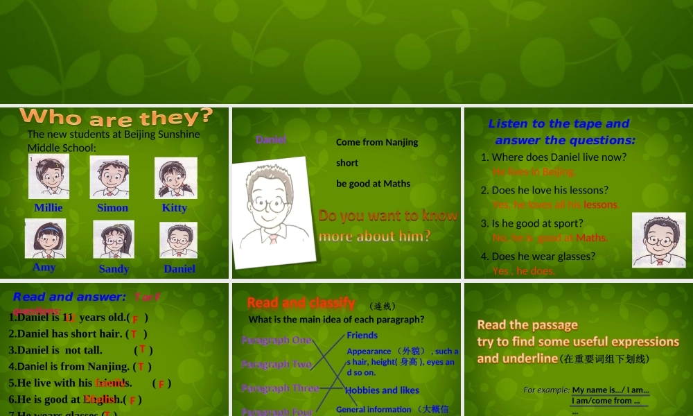 江苏省常州市新北区实验学校七年级英语上册 Unit 1 This is me Task课件 .ppt