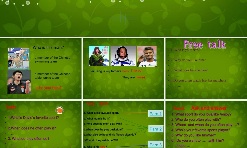 江苏省常州市新北区实验学校七年级英语上册 Unit 2 Let's play sports Task课件 .ppt