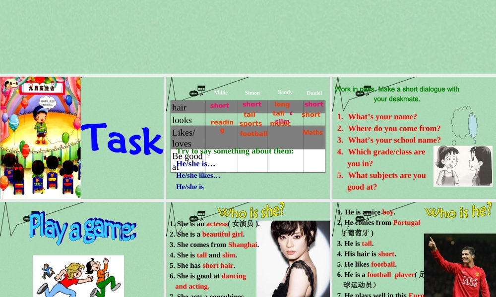 江苏省常州市新北区实验学校七年级英语上册《Unit 1 This is me》（task）课件 .ppt