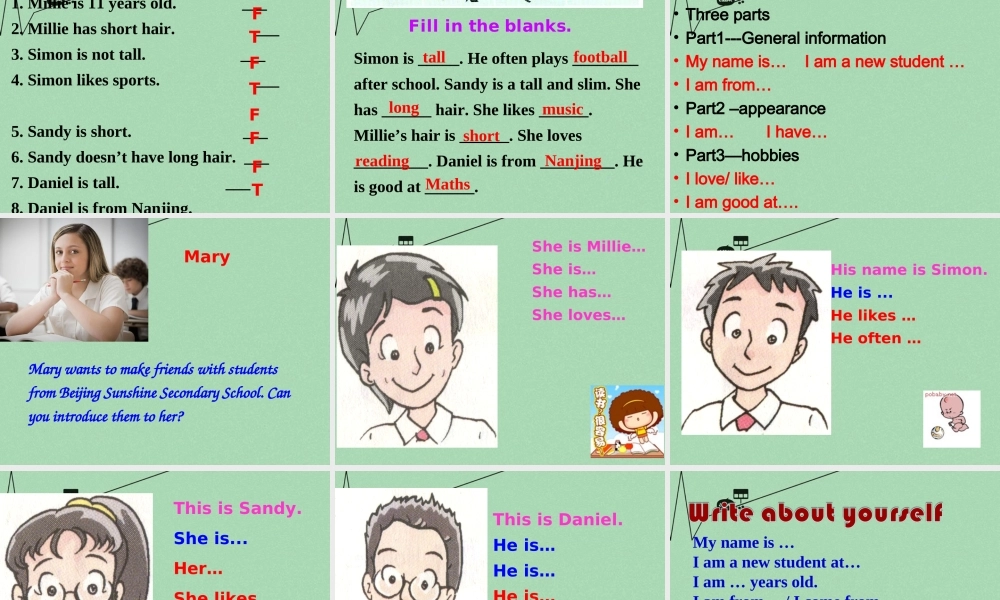 江苏省常州市新北区实验学校七年级英语上册《Unit 1 This is me》（Reading1）课件 .ppt