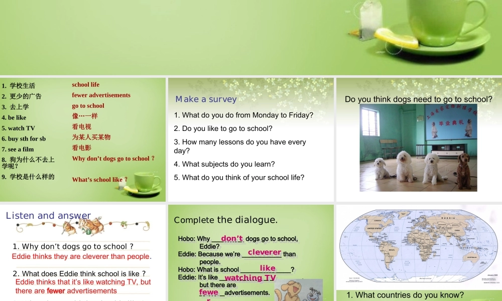 江苏省常州市钟楼实验中学八年级英语上册 Unit 2 School life Welcome to the Unit课件.ppt