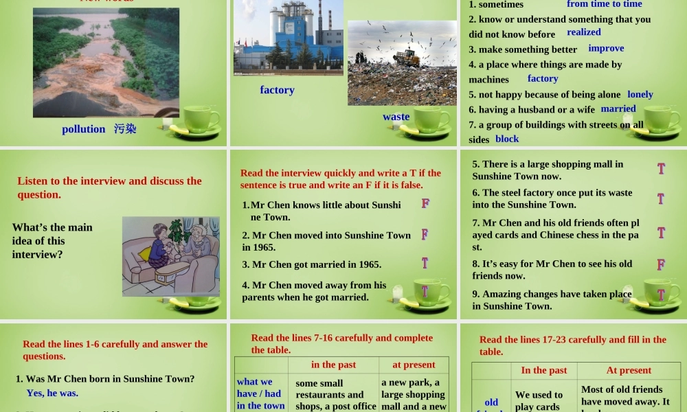 江苏省常州市钟楼实验中学八年级英语下册 Unit 1 Past and present Reading 1课件 .ppt