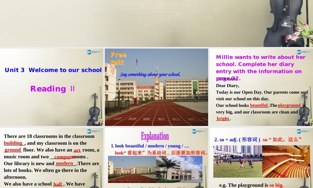 江苏省大丰市万盈第二中学七年级英语上册 Unit 3 Welcome to our school Reading Ⅱ课件 .ppt