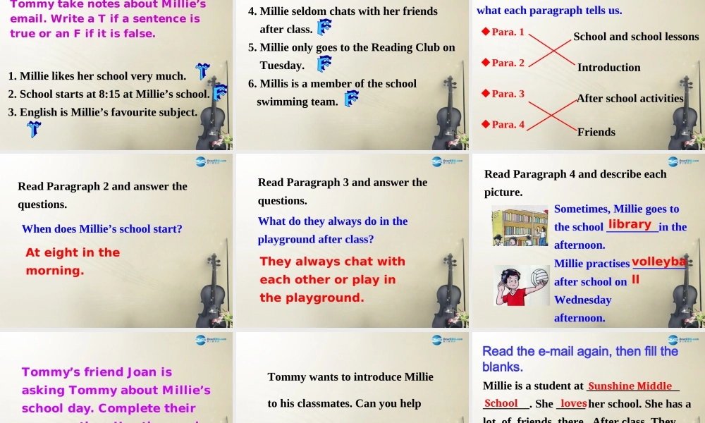 江苏省大丰市万盈第二中学七年级英语上册 Unit 4 My day Reading课件 .ppt