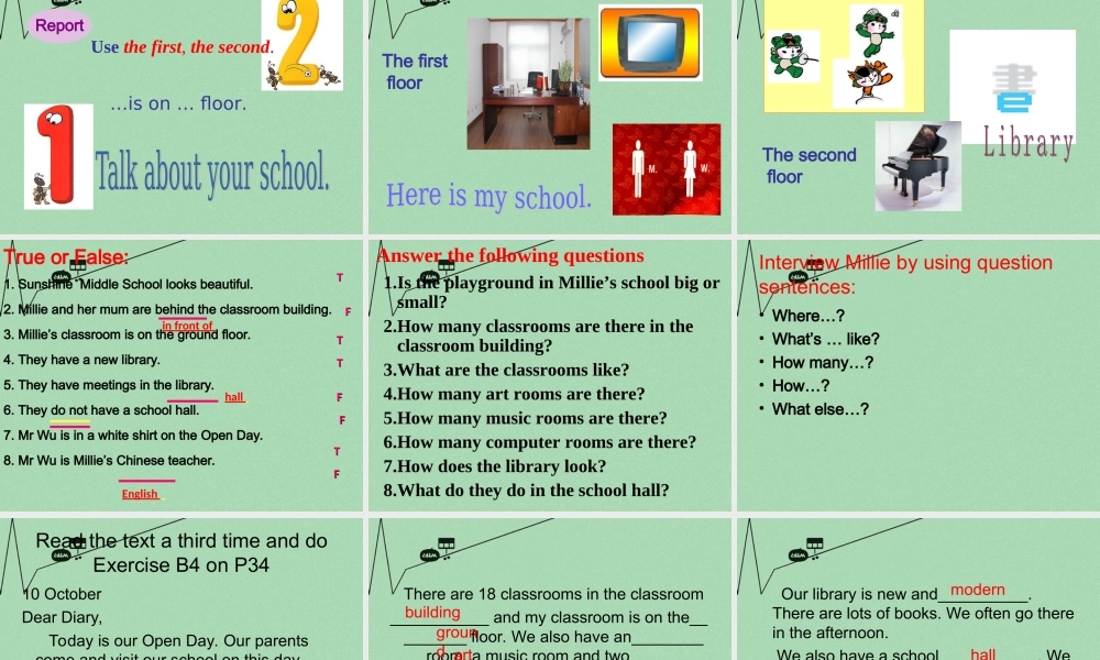 江苏省丹徒区世业实验学校七年级英语上册 Unit 3 Welcome to our school Reading 1课件 .ppt