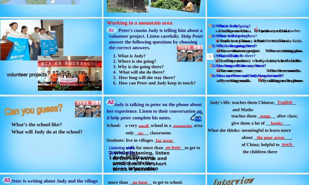 江苏省丹阳市后巷实验中学八年级英语下册《Unit 6 Sunshine for all Integrated skills》课件 .ppt