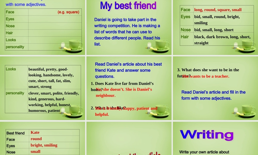 江苏省东海县横沟中学八年级英语上册 Unit 1 Friends Task课件.ppt