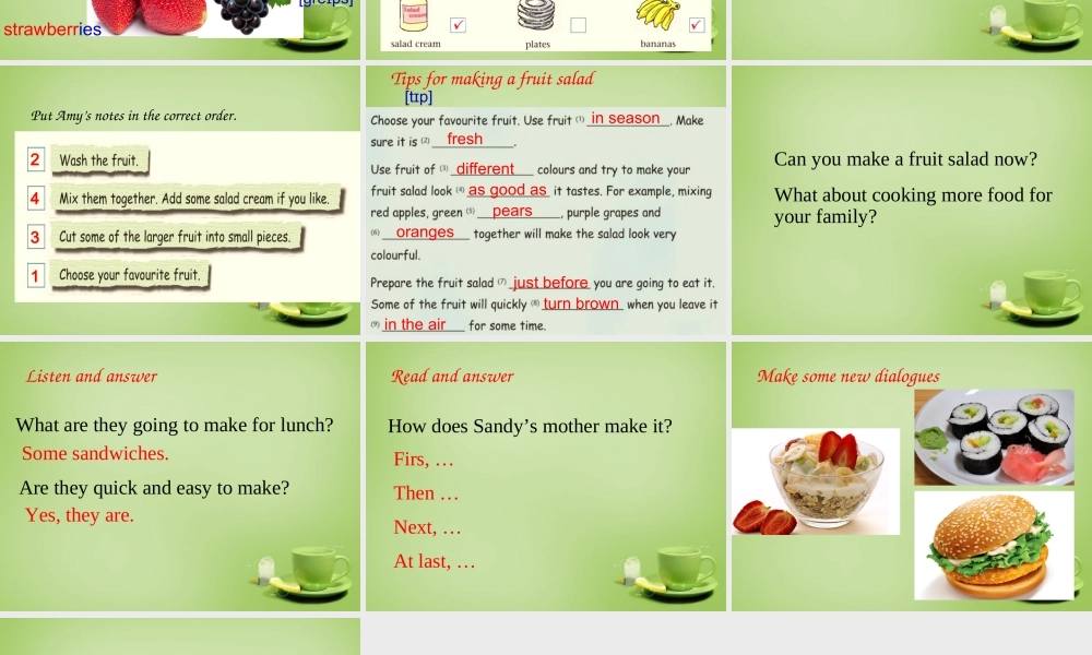 江苏省东海县横沟中学八年级英语上册 Unit 4 Do it yourself Integrated skills课件.ppt