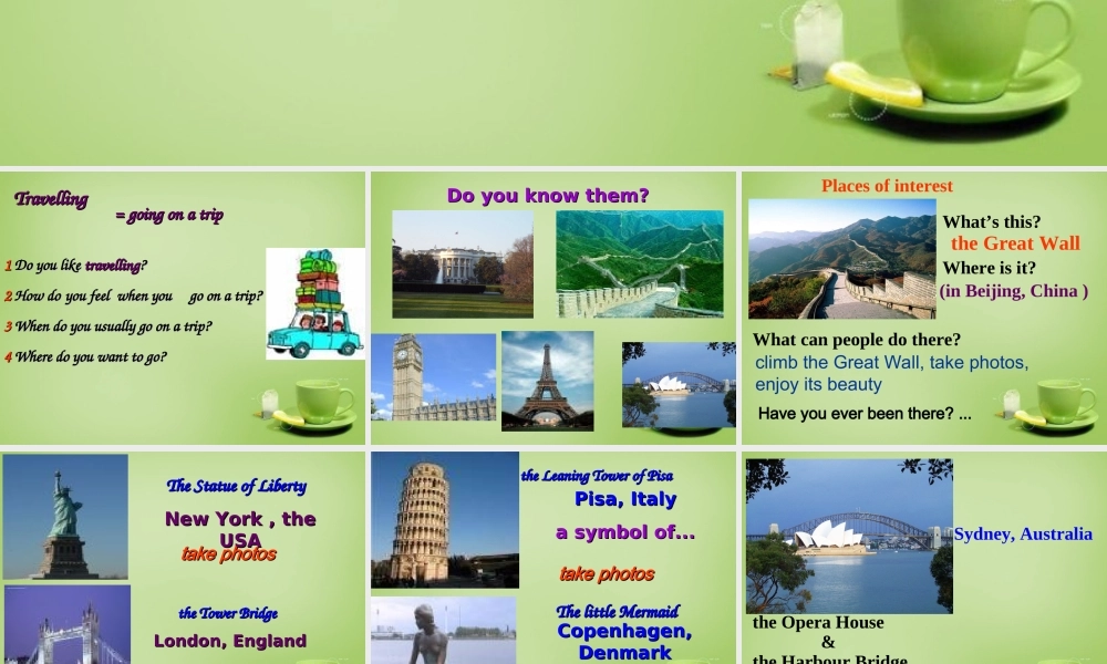 江苏省东海县横沟中学八年级英语下册 Unit 2 Travelling Welcome to the Unit课件 .ppt