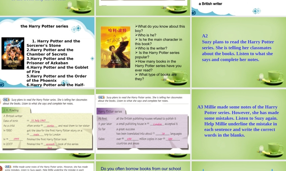 江苏省东海县横沟中学八年级英语下册 Unit 4 A good read Integrated skills课件 .ppt