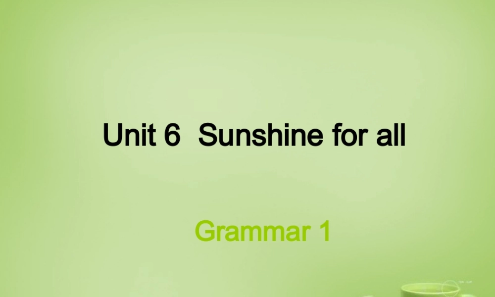江苏省东海县横沟中学八年级英语下册 Unit 6 Sunshine for all Grammar 1课件 .ppt