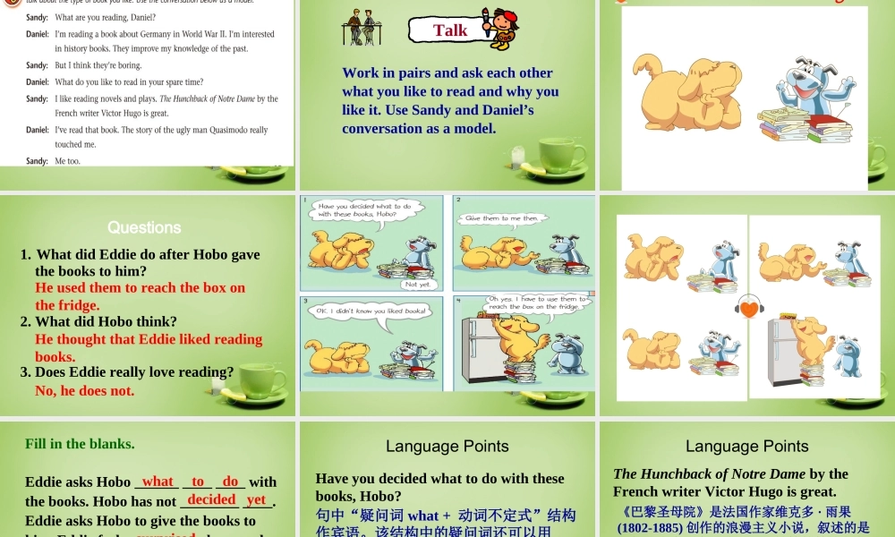 江苏省东海县横沟中学八年级英语下册 Unit 4 A good read Welcome to the Unit课件 .ppt