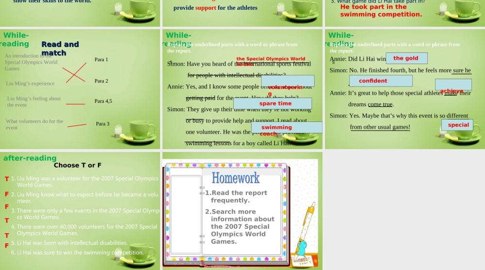 江苏省东海县横沟中学八年级英语下册 Unit 6 Sunshine for all Reading 1课件 .ppt