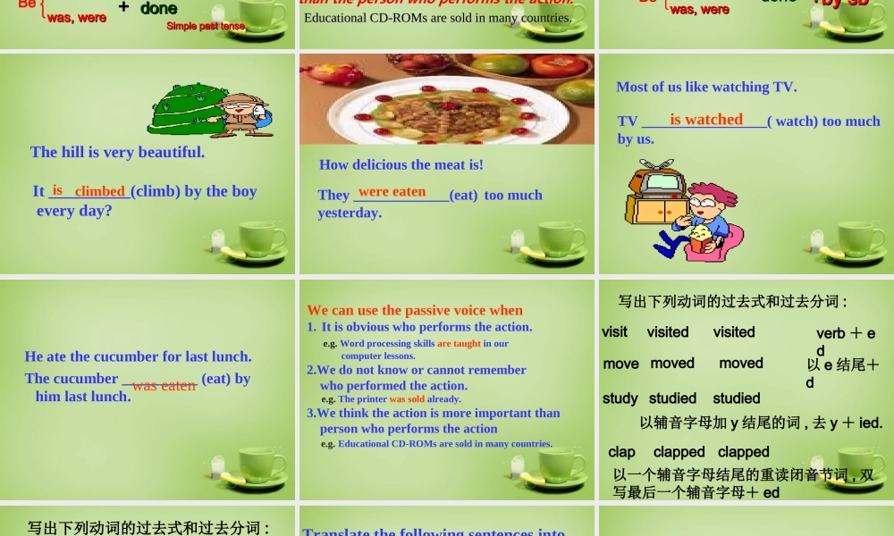 江苏省东海县横沟中学八年级英语下册 Unit 7 International Charities Grammar 1课件 .ppt