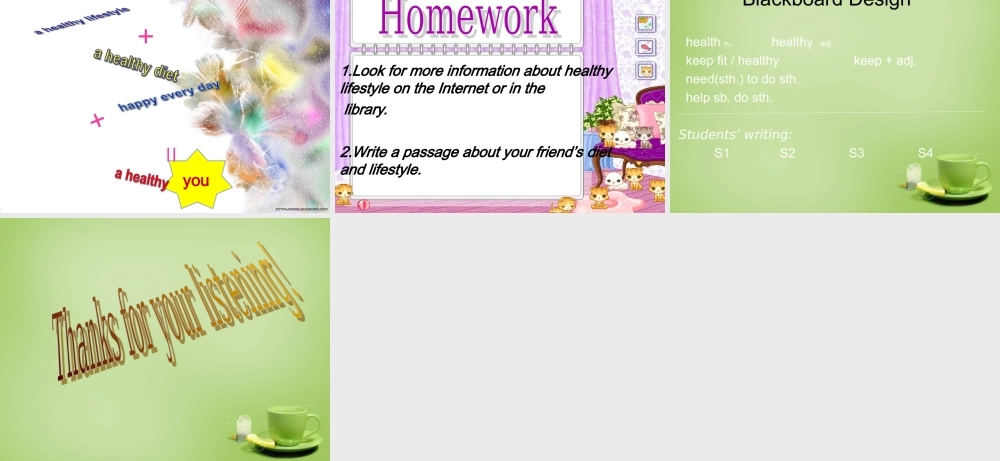 江苏省东海县横沟中学七年级英语上册 Unit 6 Food and lifestyle Task课件 .ppt