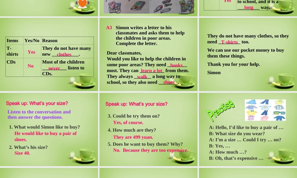 江苏省东海县横沟中学七年级英语上册 Unit 7 Shopping Integrated skills课件 .ppt