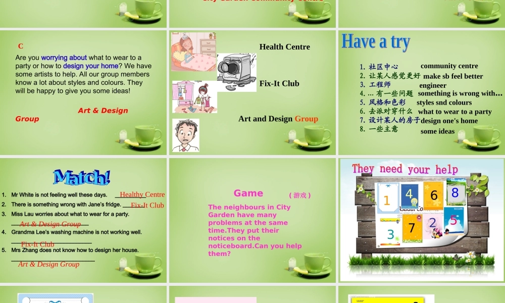 江苏省东海县横沟中学七年级英语下册 Unit 2 Neighbours task课件 .ppt