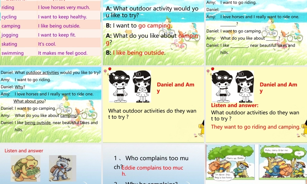 江苏省东海县横沟中学七年级英语下册 Unit 6 Outdoor fun Welcome to the Unit & comic strip课件 .ppt