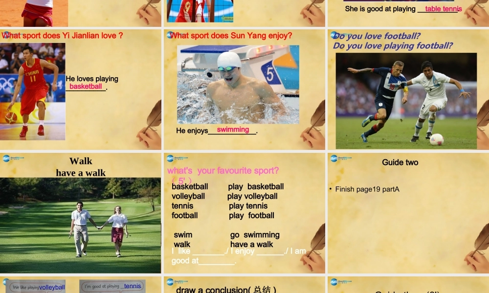 江苏省东海县晶都双语学校七年级英语上册 Unit 2 Let's play sports！Welcome to the unit课件 .ppt