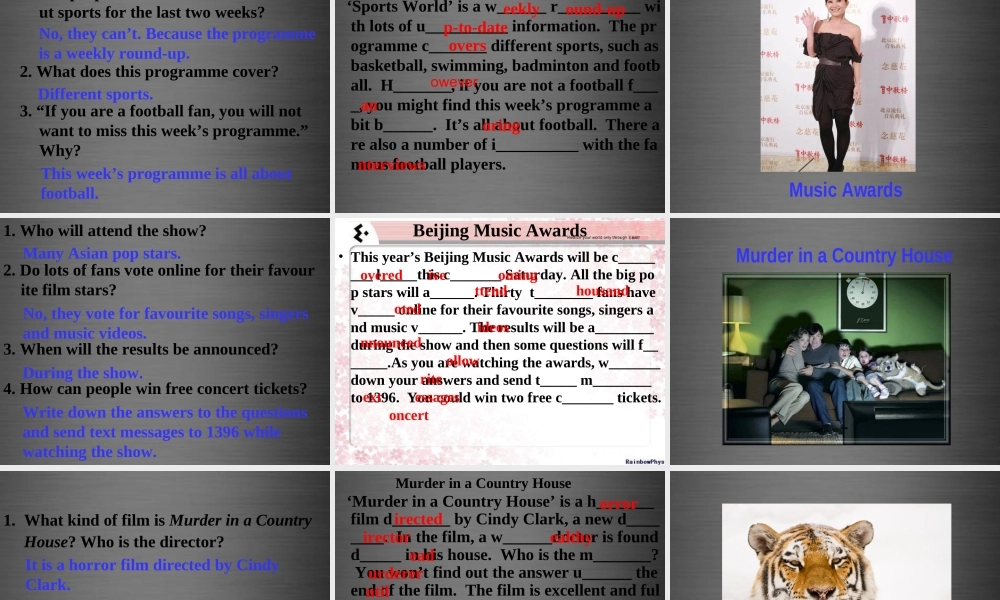 江苏省东台市南沈灶镇中学九年级英语上册 Unit 6 TV programmes Reading课件 .ppt