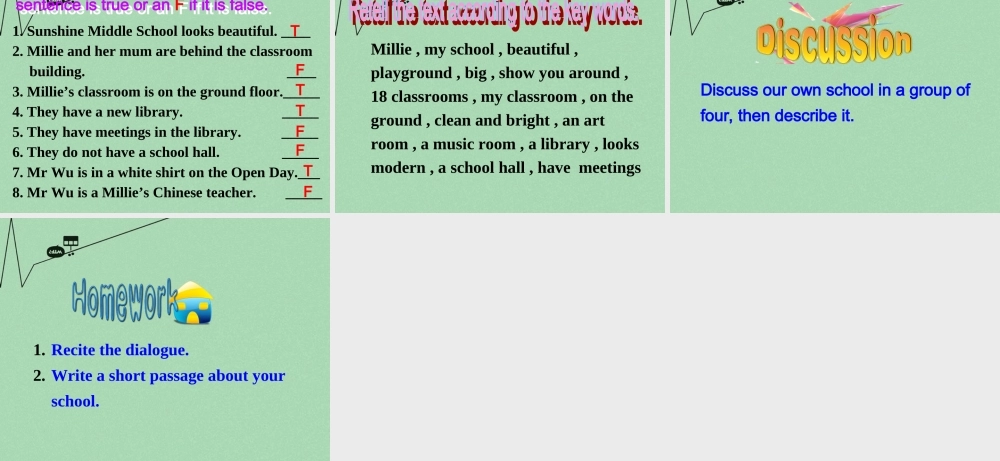 江苏省东台市南沈灶镇中学七年级英语上册 Unit 3 Welcome to our school课件 .ppt